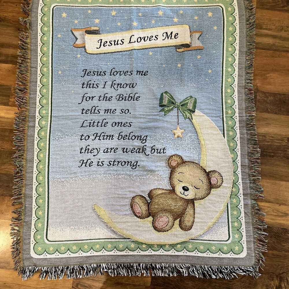 Children's Jesus Loves Me Tapestry Throw Blanket 87077